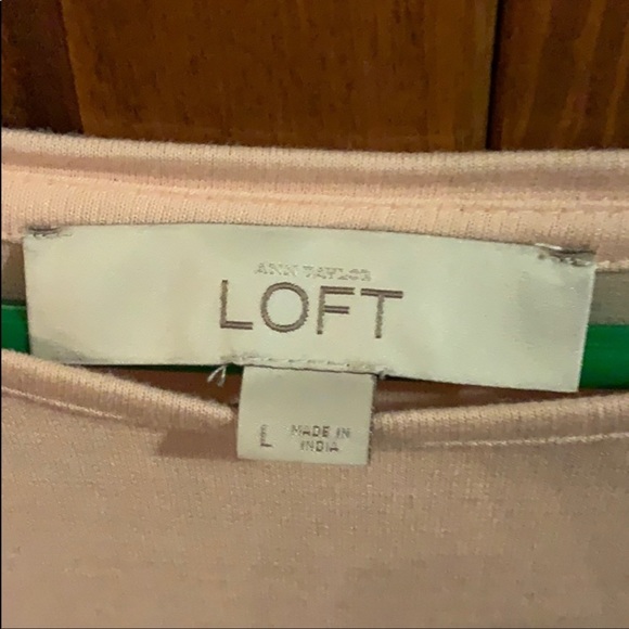 Sweet soft oversized flutter sleeve blush Tee sz L - Picture 3 of 5